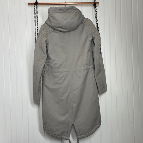 ASOS DESIGN Women’s Gray Borg Liner Waterfall Hooded Parka Size 2 - Outdoor - Picture 7 of 11